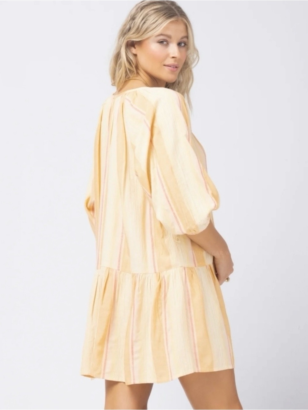 L space Vida Vacay Puff-Sleeve Mini Dress